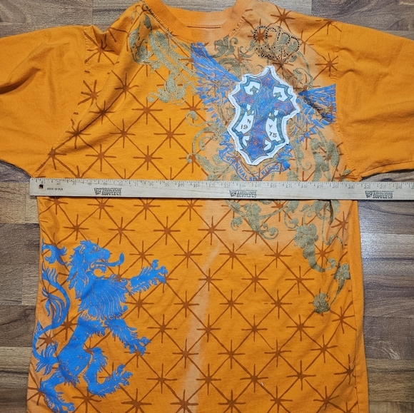 Avirex Gold Collection T-Shirt Men's Large Orange Graphic Crest Lion Crown 1975 - Picture 7 of 9